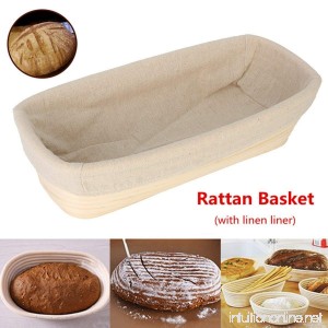 Jeteven 12 inch Banneton Bread Proofing Basket with Liner Oval Perfect Brotform Proofing Rattan Basket for Making Beautiful Bread - B078BHFNBM